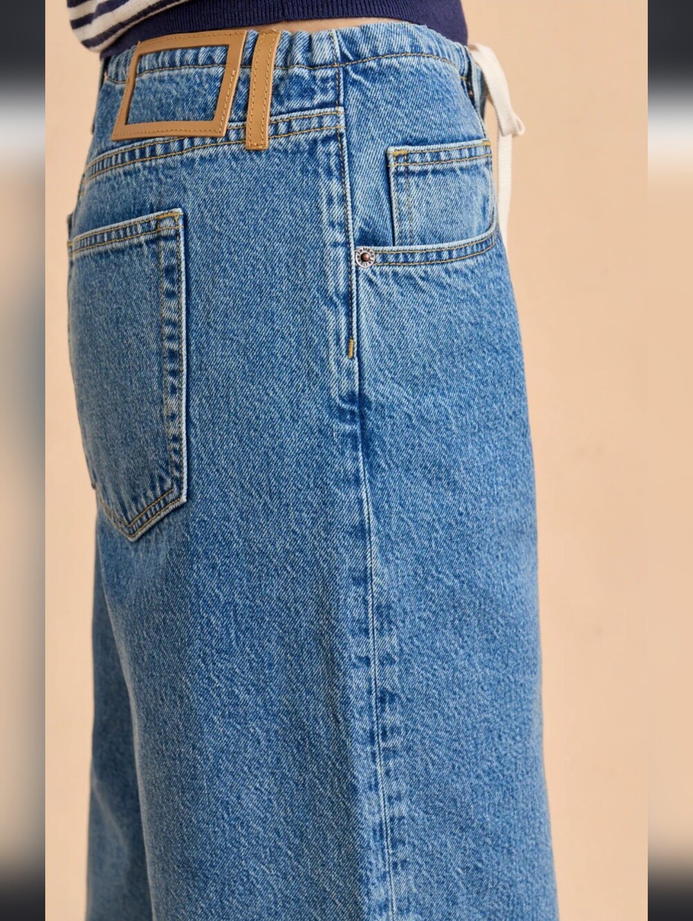 La Ligne Jenny Mid Rise Wide Leg Drawstring Jean Sz 31 - Picture 5 of 13